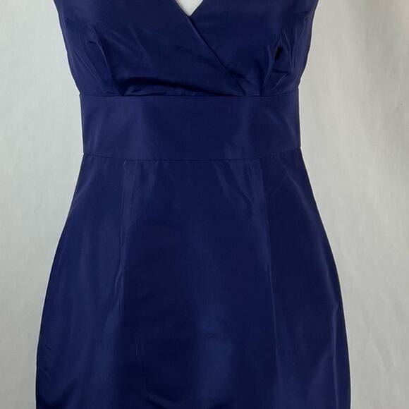 J Crew Pure Silk Purple CrissCross Back Party Event Dress NWOT Size 0 - Picture 4 of 10